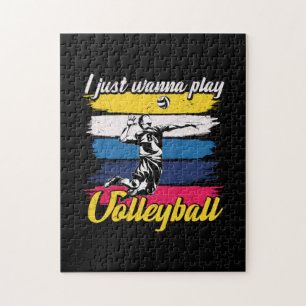Puzzle Joueur de volley-ball Je Veux Juste Jouer Au Vol