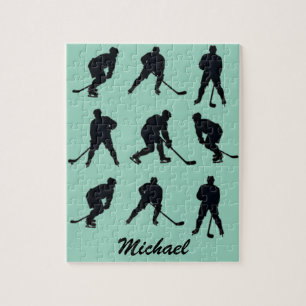 Puzzle Joueur moderne de hockey sur glace tendance Nom pe