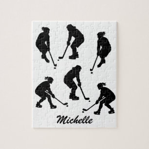 Puzzle Joueur moderne de hockey sur glace tendance Nom pe