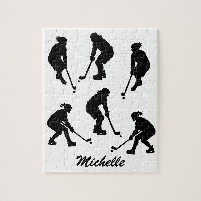 Puzzle Joueur moderne de hockey sur glace tendance Nom pe (Vertical)