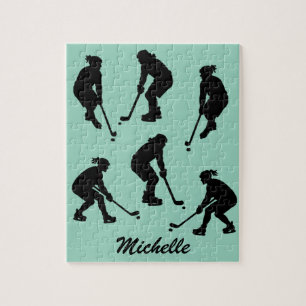 Puzzle Joueur moderne de hockey sur glace tendance Nom pe