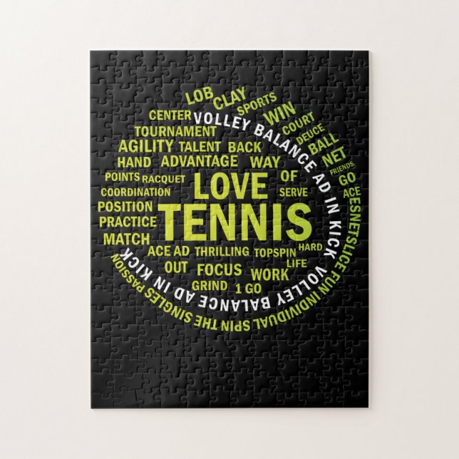 Puzzle Joueurs de Tennis Ball Word Cloud Cool (Vertical)