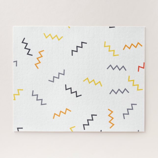 Puzzle Joueuse, colorée, tendance, moderne zigzags memphi (Horizontal)