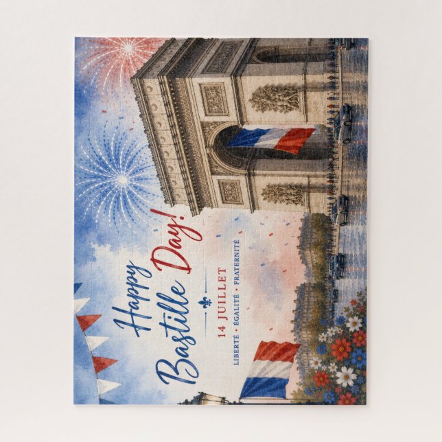Puzzle Jour de la Bastille Arc de triomphe Paris France f (Vertical)