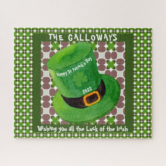 Puzzle Jour de la Saint Patrick Leprechaun Casquette Mono (Horizontal)