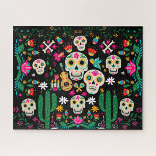 Puzzle Jour des morts crânes de sucre art populaire mexic