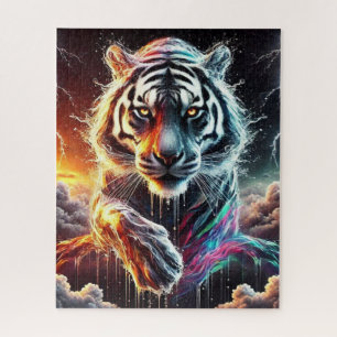 Puzzle Jour et nuit Neon White Tiger