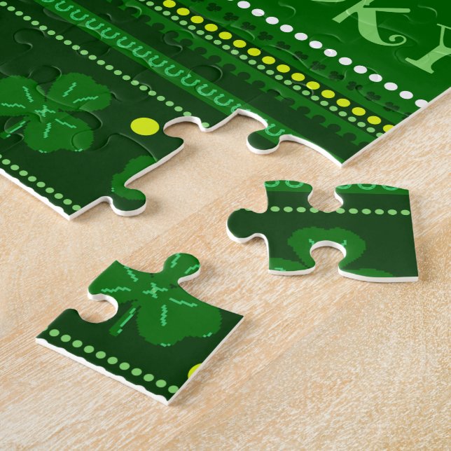 Puzzle Jour vert de St Patricks du shamrock | (Côté)