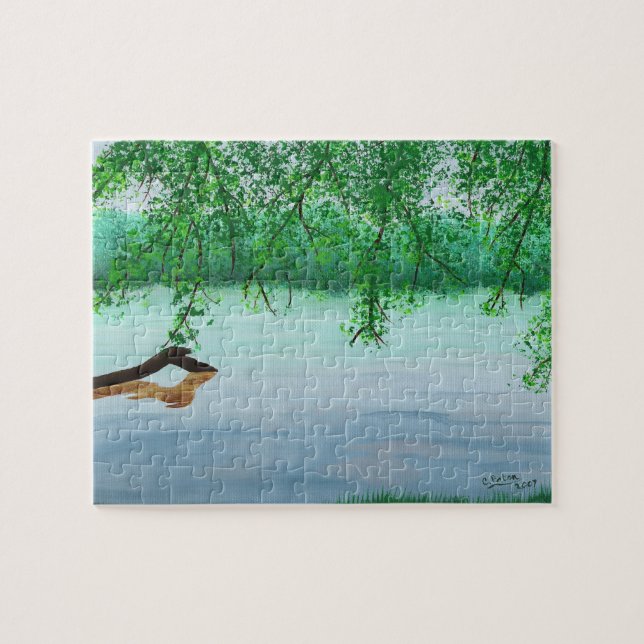 Puzzle Journal des chutes de la rivière, Peinture des arb (Horizontal)