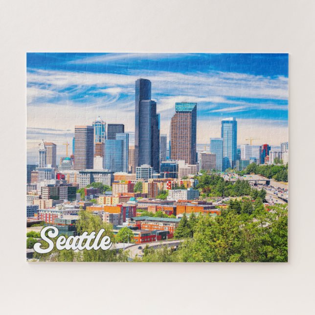 Puzzle Journée nuageuse à Seattle, Washington, États-Unis (Horizontal)
