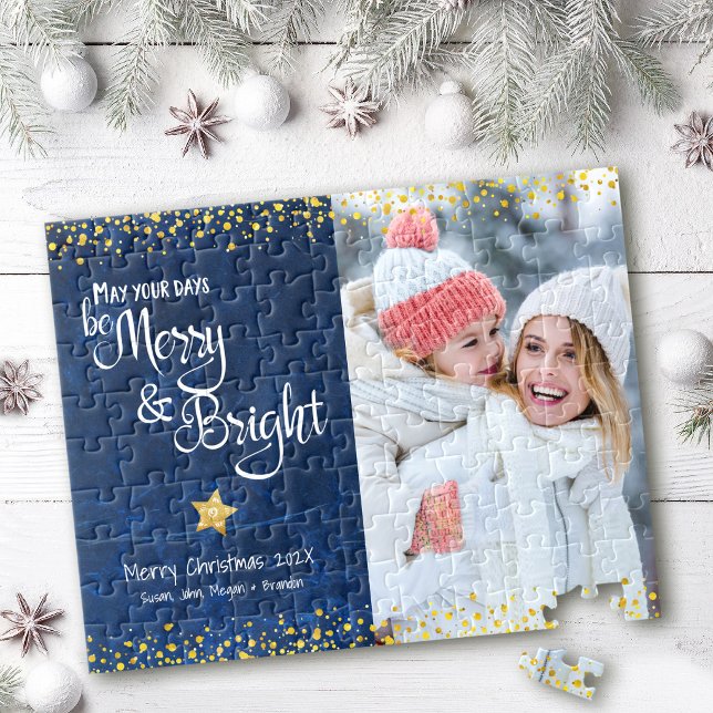 Puzzle Jours Joyeux Photo Fête de Noël Script Lumineux (Créateur téléchargé)