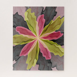 Puzzle Joy, Vert rose Anthracite Imaginaire Fleur Fractal