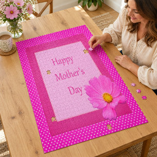 Puzzle Joyeuse fête des mères aux fleurs roses