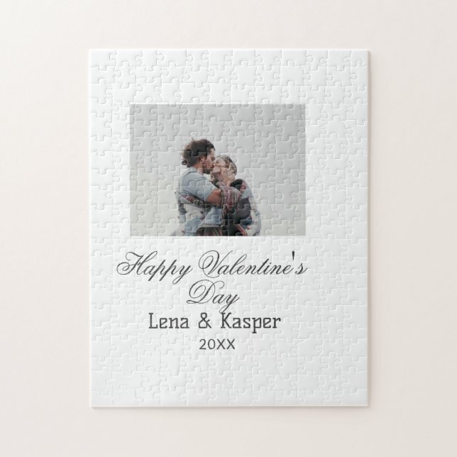 Puzzle Joyeuse Saint-Valentin couple photo moderne simple (Vertical)