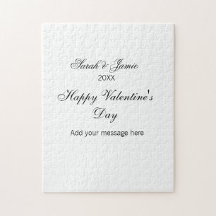 Puzzle Joyeuse Saint-Valentin nom date message simple élé