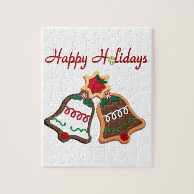 Puzzle Joyeuses Fêtes Cloches de Biscuit de Noël (Vertical)