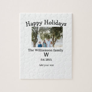 Puzzle Joyeuses vacances famille photo renuion nom lettre