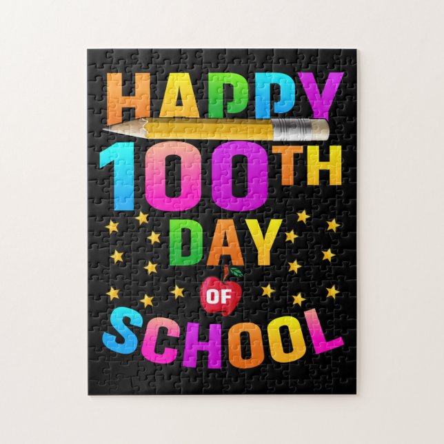Puzzle Joyeux 100e jour d'école pour enseignants et étudi (Vertical)