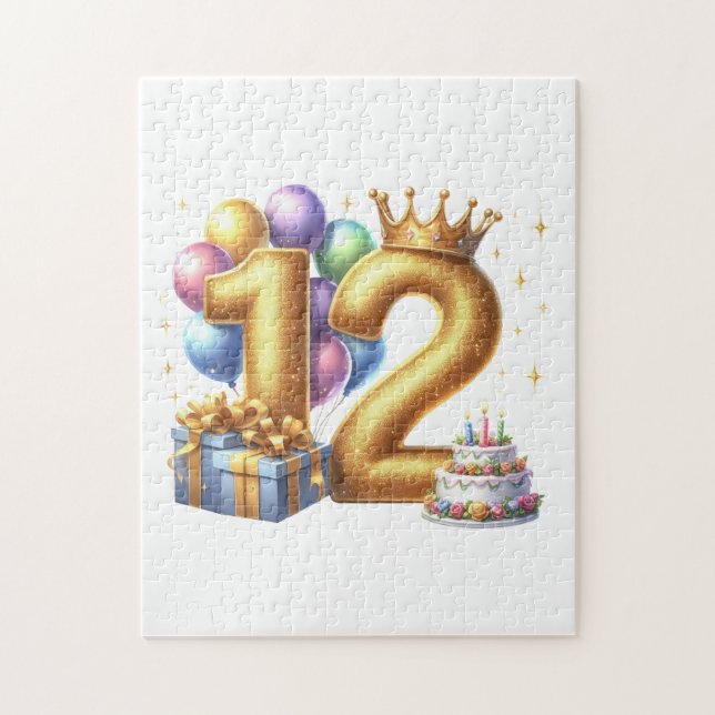 Puzzle Joyeux 12e Anniversaire (Vertical)