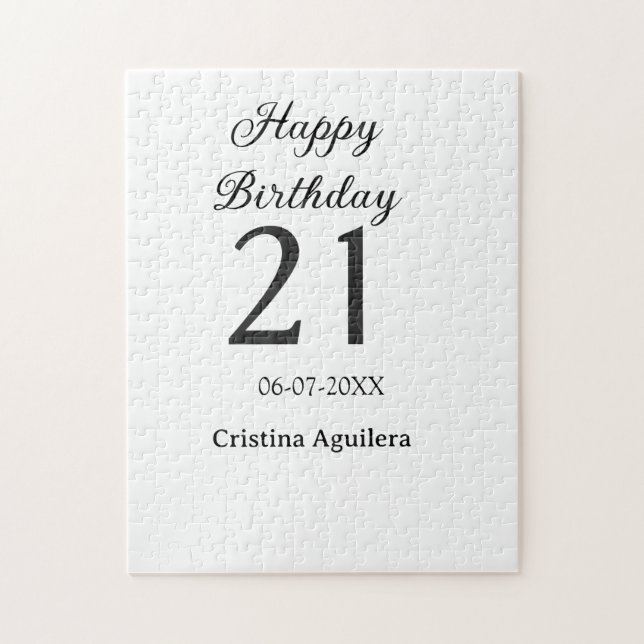 Puzzle Joyeux 21e anniversaire lettre gras nom simple min (Vertical)