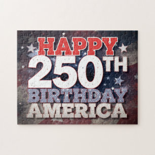 Puzzle Joyeux 250e Anniversaire Drapeau Patriotique Améri