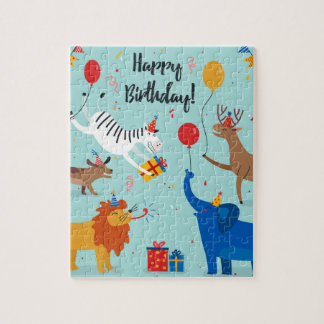 Puzzle Joyeux Animaux d'anniversaire