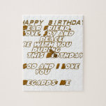 Puzzle Joyeux anniversaire<br><div class="desc">Joyeux anniversaire. Cher ami, que la paix et l'Amour de Dieu soient avec vous pendant cette merveilleuse saison d'anniversaire. Dieu et moi t'aimons tant. Regards-moi Cette merveilleuse conception de voeux d'anniversaire est disponible dans de nombreux produits cadeaux d'anniversaire. N'hésitez pas à vous customiser si et partager la joie de votre...</div>