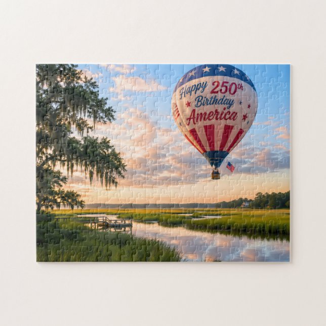 Puzzle Joyeux Anniversaire Amérique Lowcountry Montgolfiè (Horizontal)