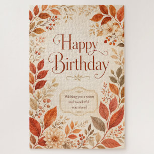 Puzzle Joyeux Anniversaire Aquarelle Botanique Automne Ch