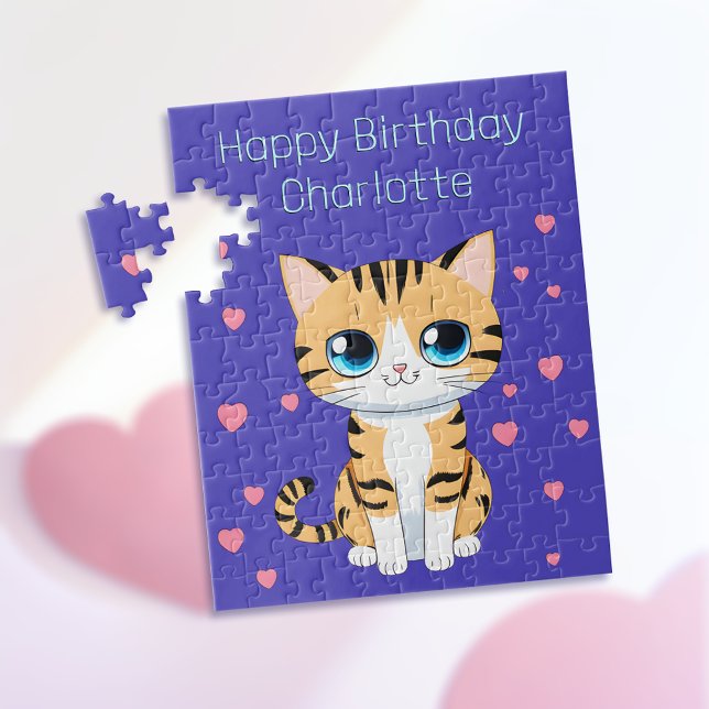 Puzzle Joyeux Anniversaire avec modèle de nom Enfants Puz (Pawsome Birthday Fun! 🎉😺)