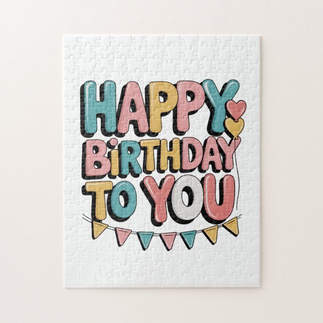 Puzzle Joyeux Anniversaire Bulles (Vertical)