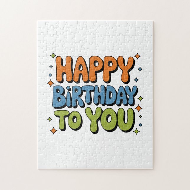 Puzzle Joyeux Anniversaire Groovy (Vertical)