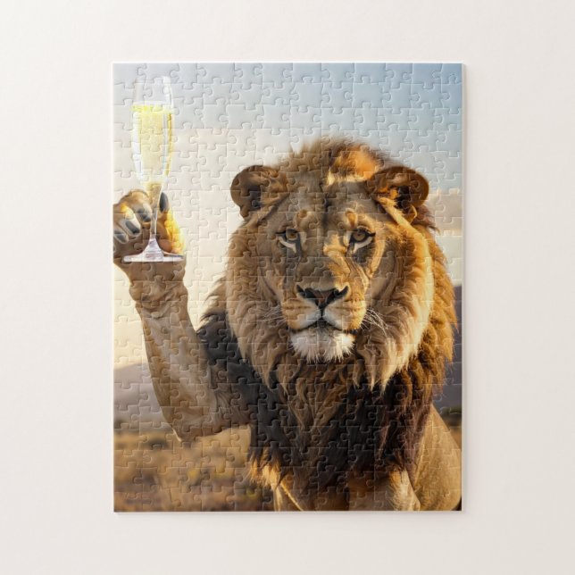 Puzzle Joyeux Anniversaire Lion - Félicitations -  (Vertical)