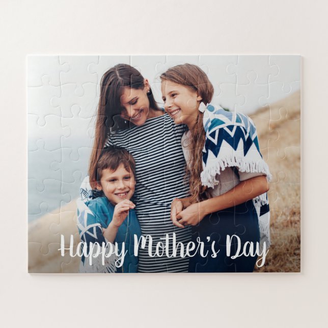 Puzzle Joyeux anniversaire maman Script de photo personna (Horizontal)