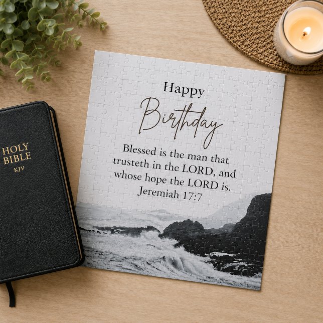 Puzzle Joyeux Anniversaire Papa Texte Scripturaire Océan  (Créateur téléchargé)