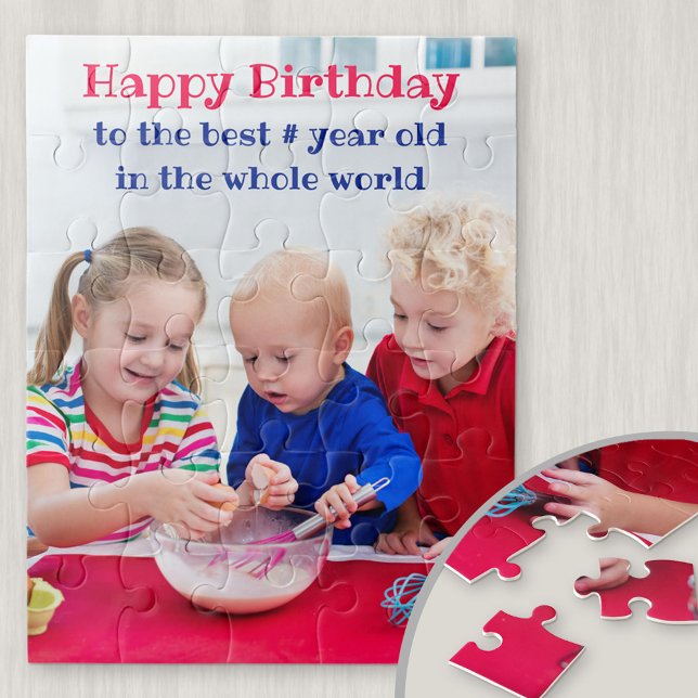 Puzzle Joyeux anniversaire Personnalisé Enfants Photo (Créateur téléchargé)
