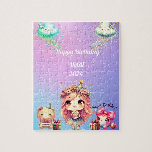 Puzzle Joyeux anniversaire petite fille (Vertical)