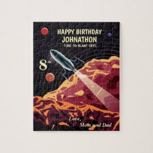 Puzzle Joyeux anniversaire Rocket Space Universe Amusant