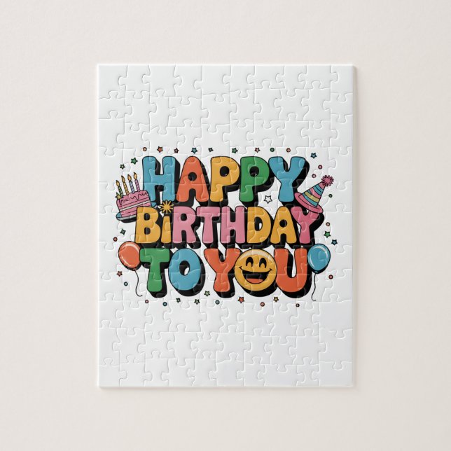 Puzzle Joyeux Anniversaire Smiley (Vertical)
