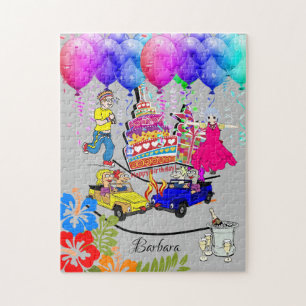 Puzzle Joyeux Ballons d'anniversaire au-dessus du gâteau