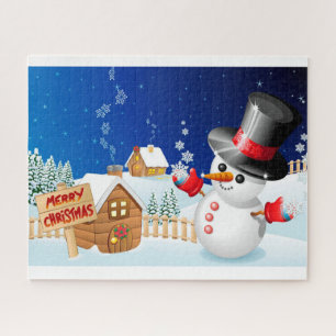Puzzle Joyeux bonhomme de neige de Noël
