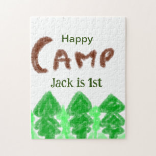 Puzzle Joyeux camping camper un anniversaire enfants arbr