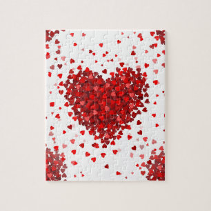 Puzzle joyeux coeur du jour des valentines