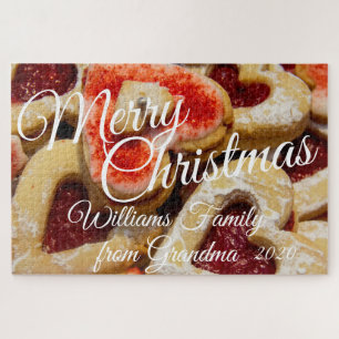 Puzzle Joyeux Cookies de Noël Rouge Photo Jig