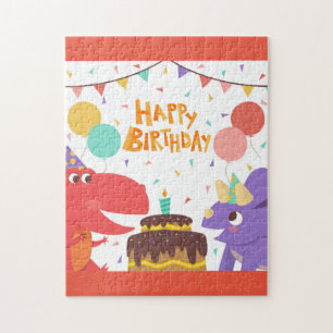 Puzzle Joyeux dinosaures d'anniversaire