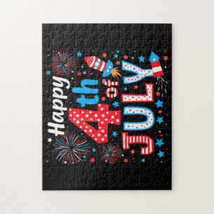Puzzle Joyeux drapeau américain 4 juillet patriotique USA