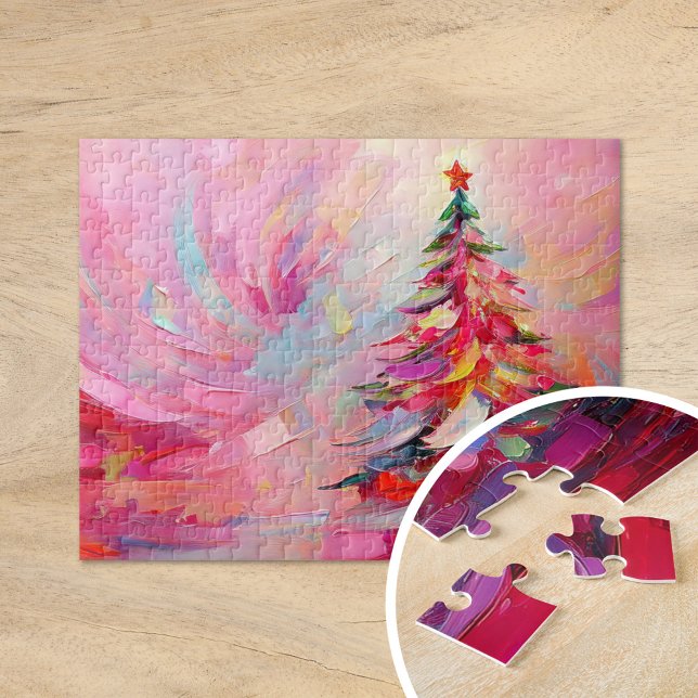 Puzzle Joyeux et lumineux arbre de Noël Abstrait moderne (Créateur téléchargé)