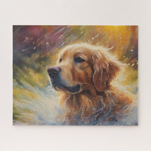 Puzzle Joyeux Golden Retriever Dans L'Eau