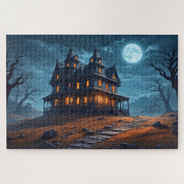 Puzzle Joyeux Halloween | Maison hantée (Horizontal)