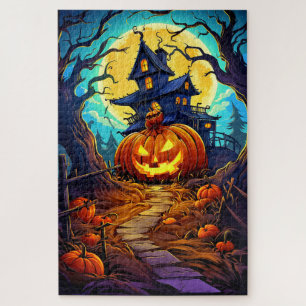 Puzzle Joyeux Halloween   Maison hantée mignonne